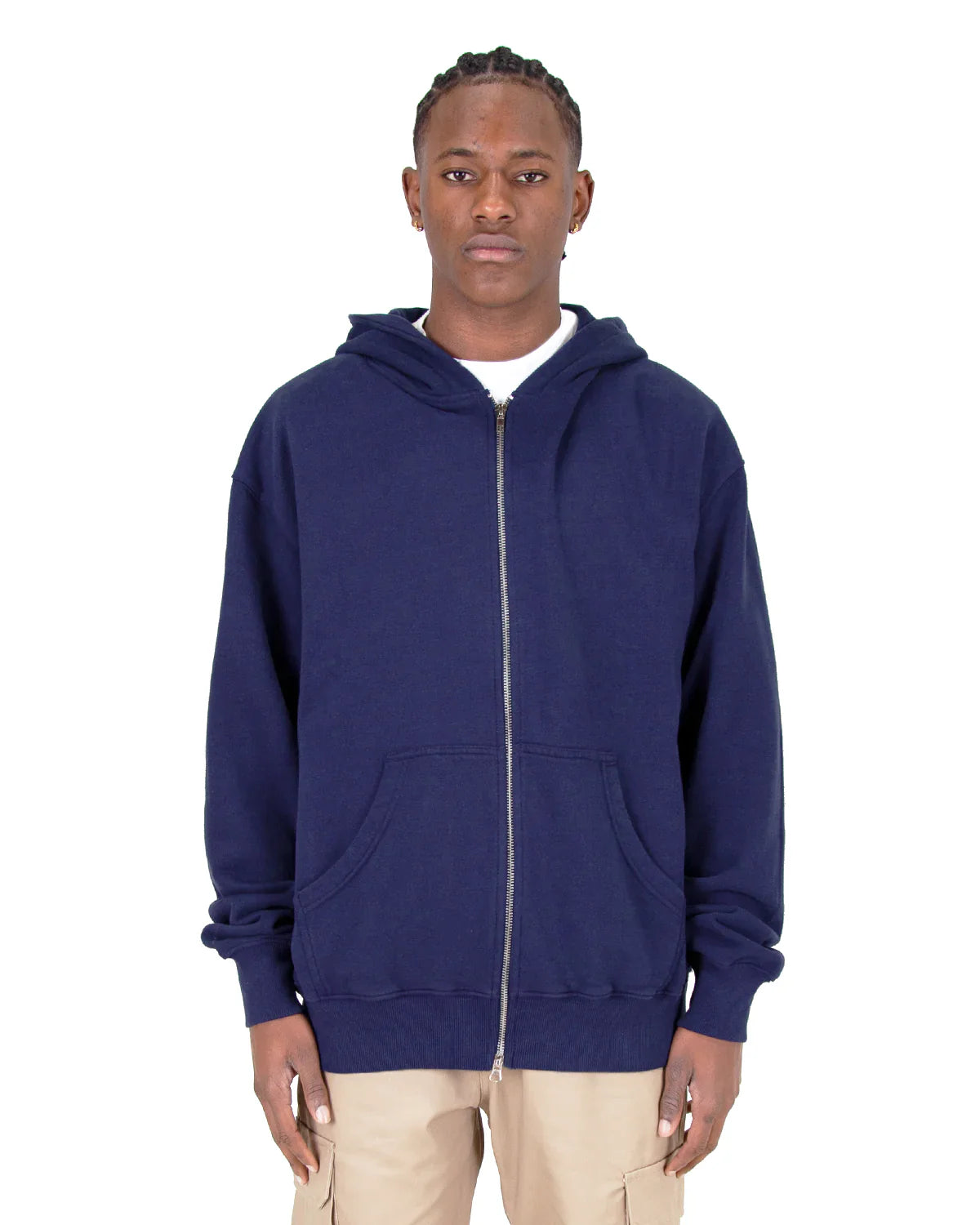 Garment Dye Double Zipper Hoodie